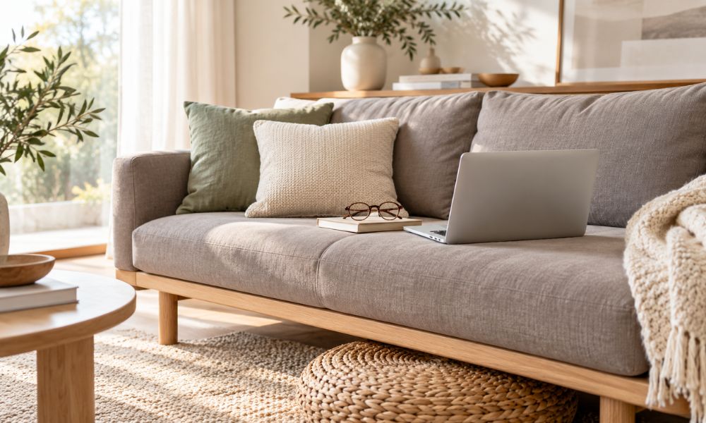 laptop on couch